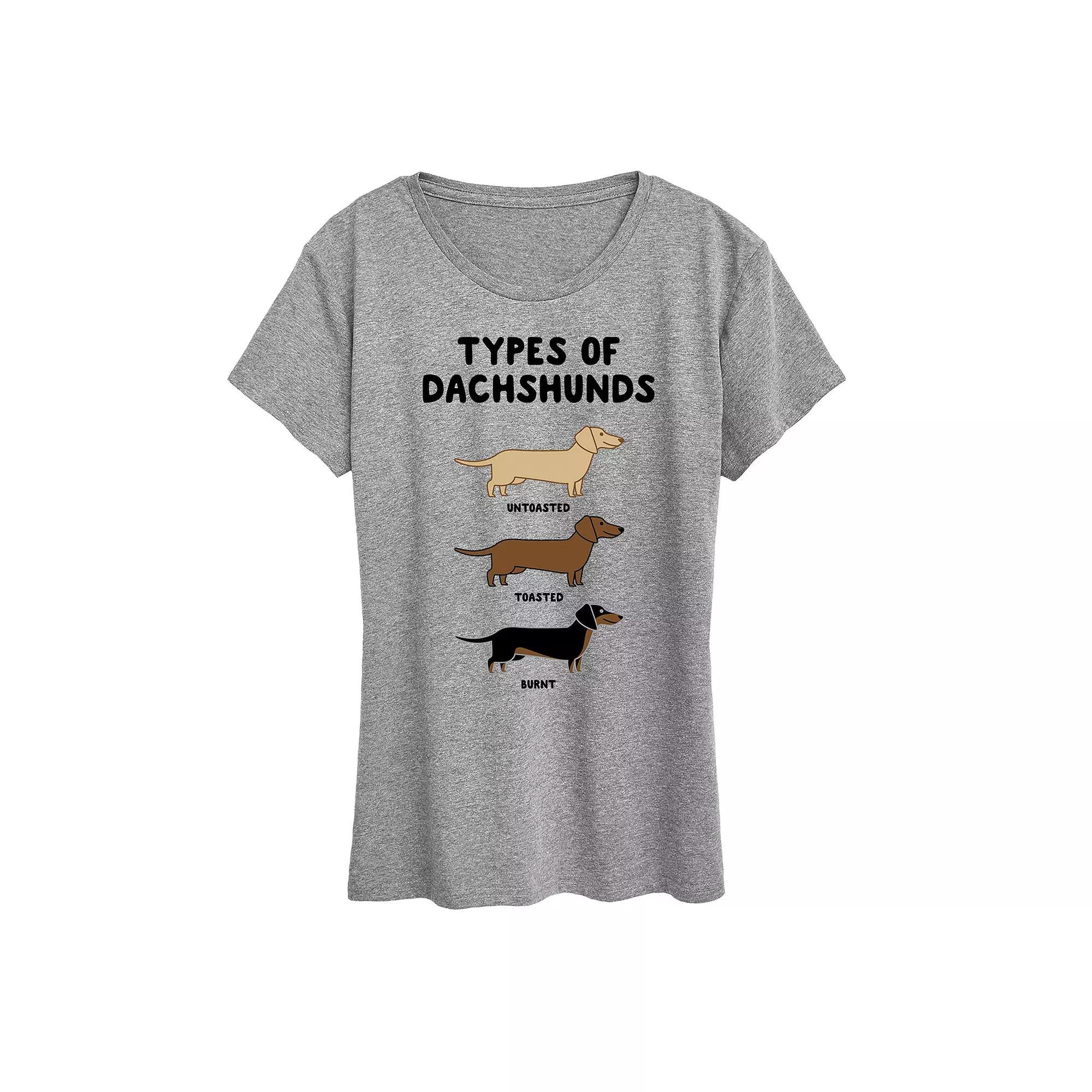 Womens Types Of Dachshunds Graphic Tee Product Image
