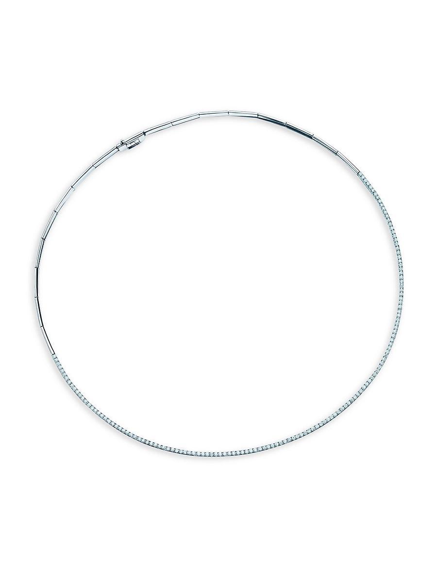 Womens Rose Du Matin 18K White Gold & Diamond Tennis Necklace Product Image