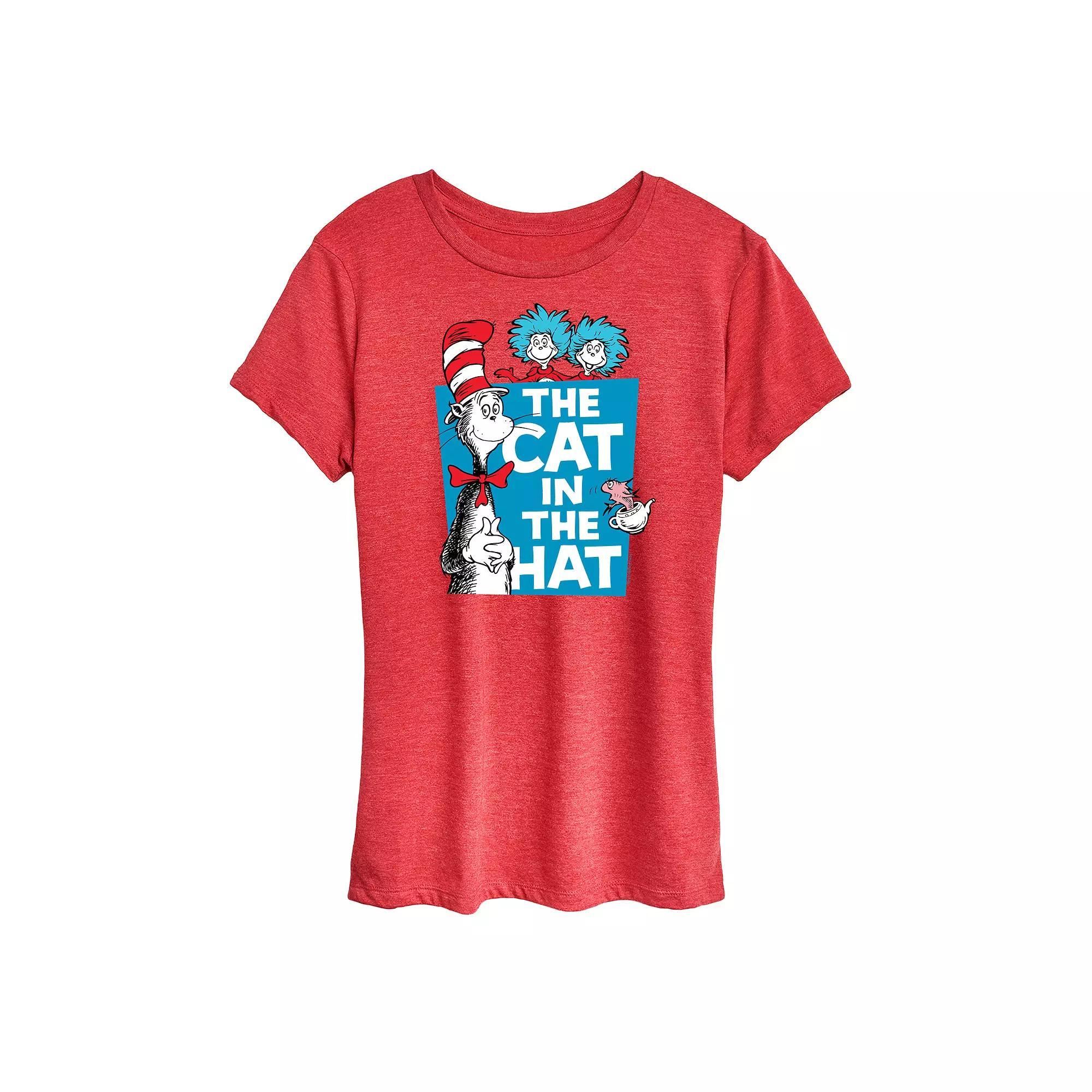 Women's Dr. Seuss Cat In The Hat Graphic Tee, Size: XXL, Grey Gray Product Image