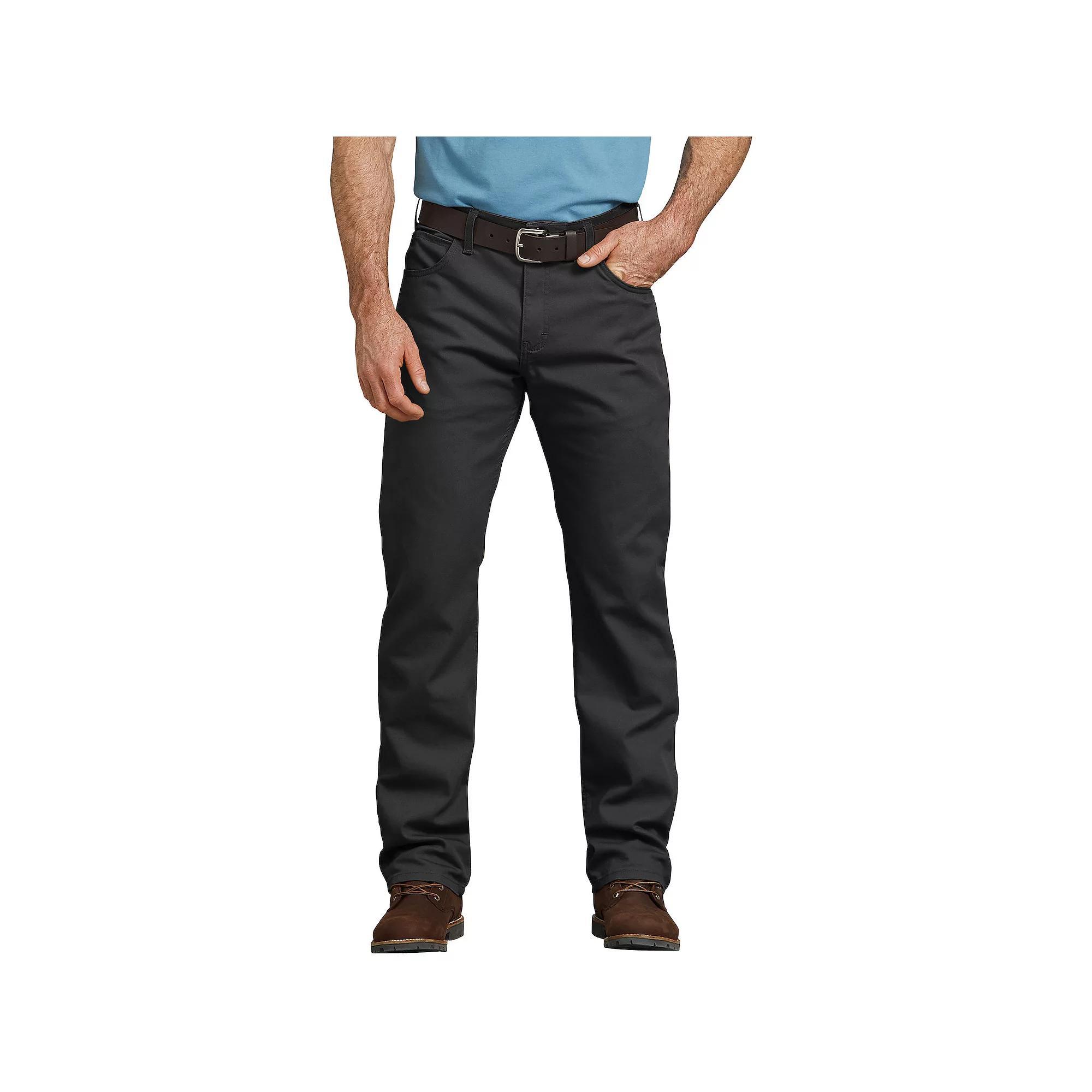 Men's Dickies FLEX Regular-Fit Straight Leg Tough Max™ Duck 5-Pocket Pants, Size: 36X30, Black Product Image