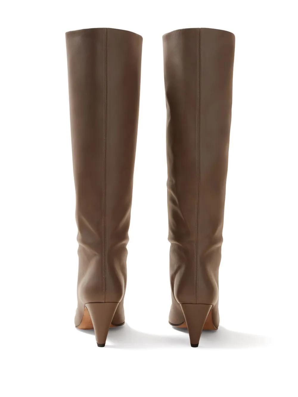 leather slip-on boots  Product Image