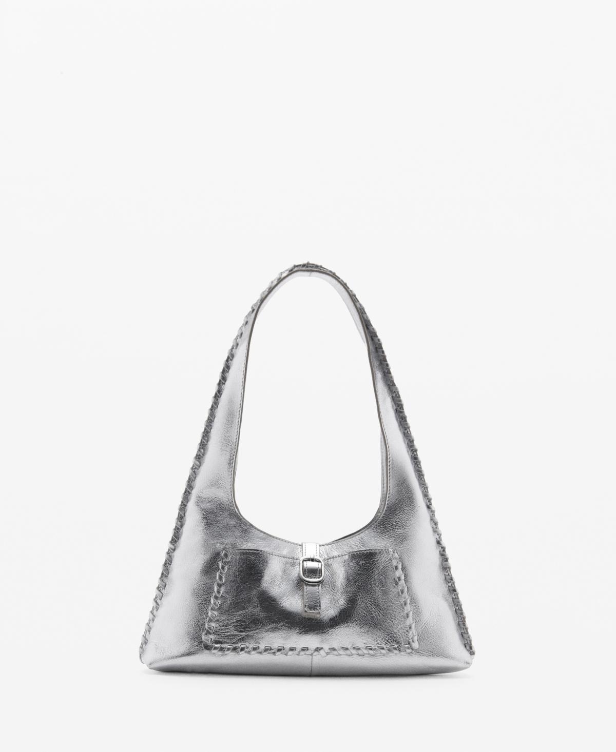Leather metallic bag - Women | MANGO USA Product Image