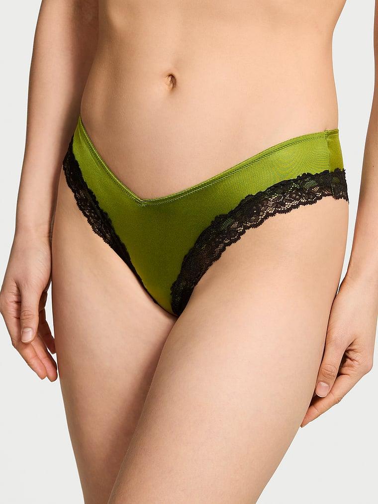 Lace-Trim High-Leg Cheeky Panty Product Image