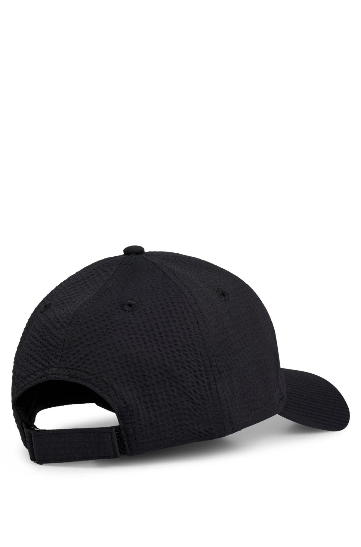 BOSS - Seersucker cap with logo patch - Black Product Image