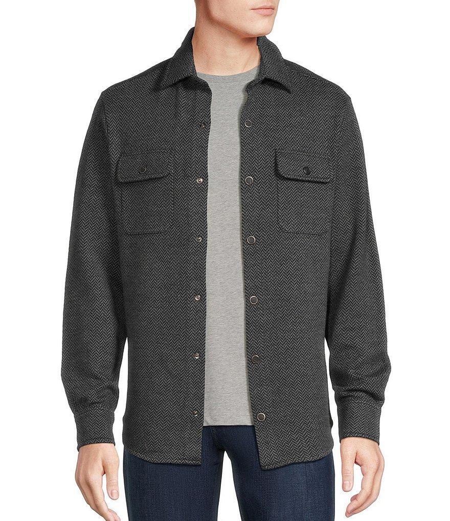 Cremieux Blue Label Chamonix Collection Chevron Merino Wool Shirt Jacket Product Image