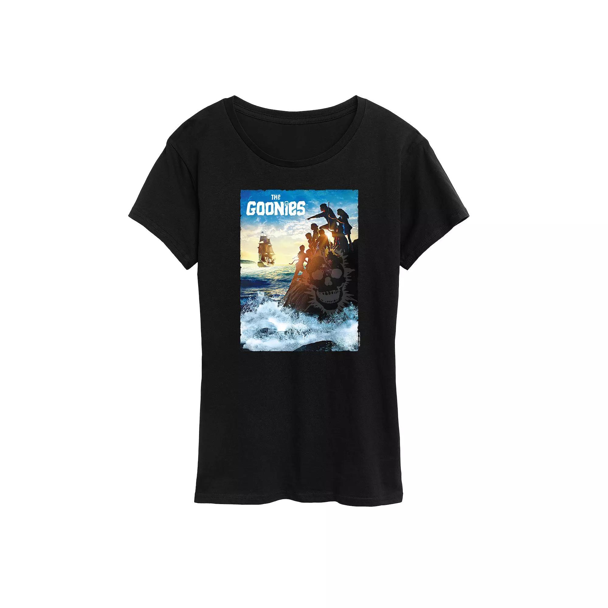 Womens The Goonies Sunset Rock Graphic Tee Grey Gray Product Image