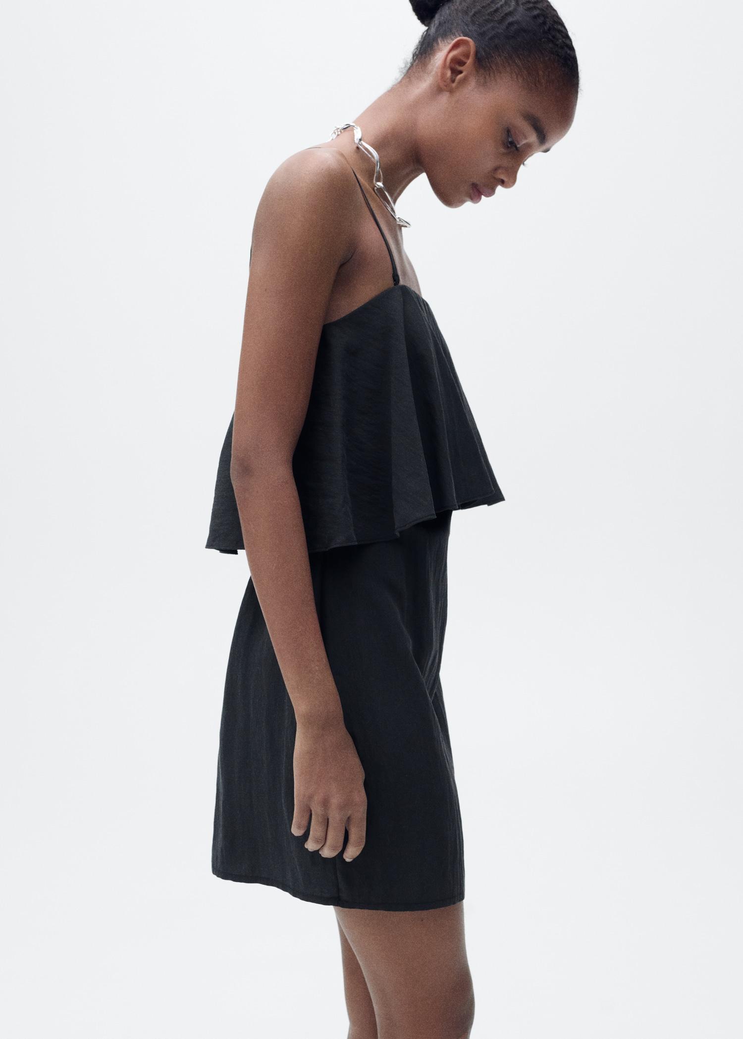 Lyocell dress with ruffles - Women | MANGO USA Product Image