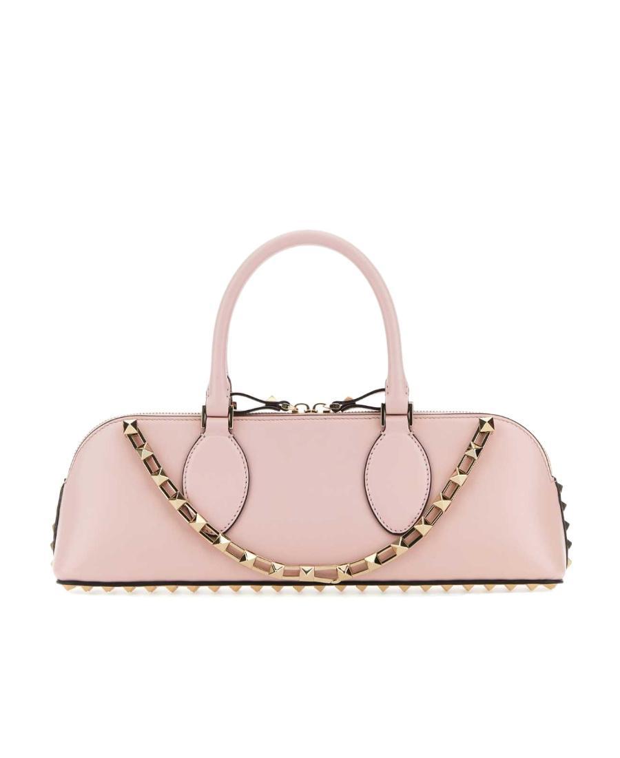 VALENTINO GARAVANI Rockstud East-west Leather Bag In Pink Product Image