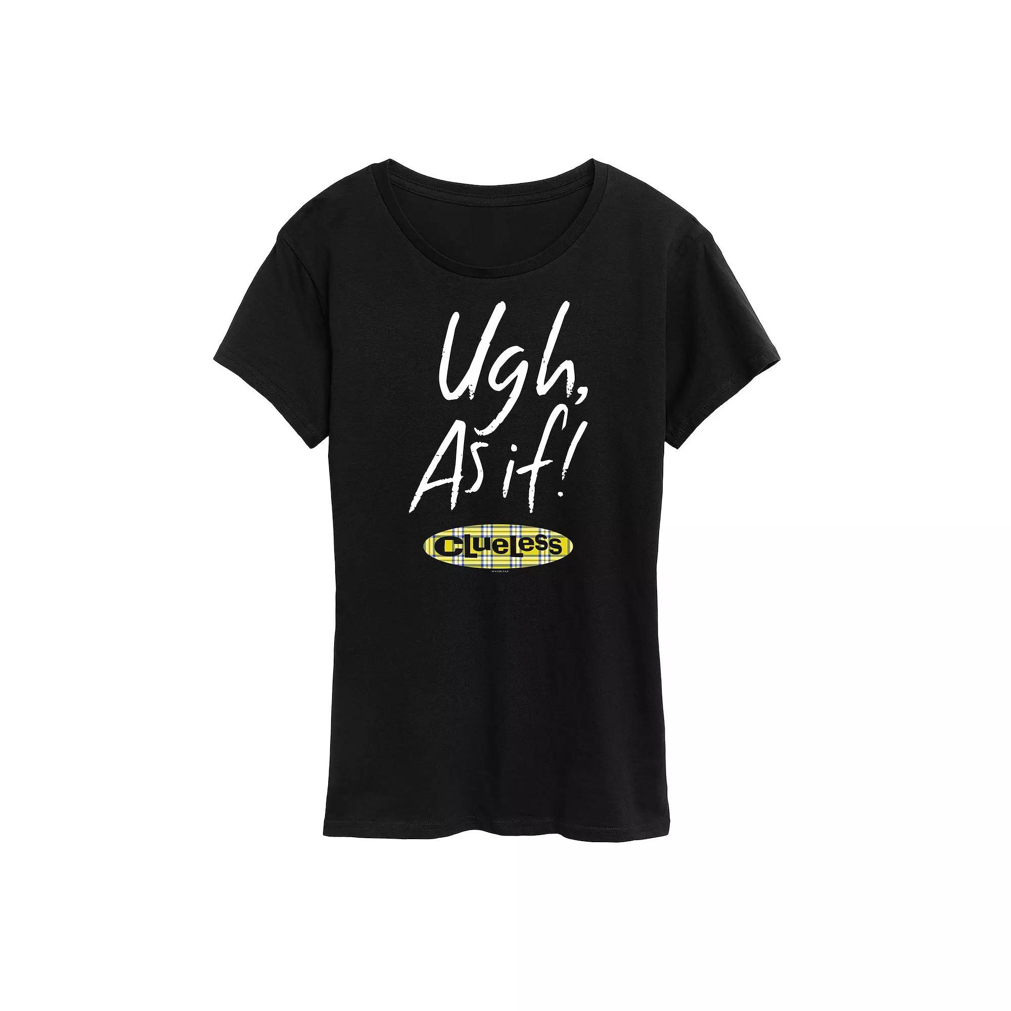Womens Clueless Ugh As If Graphic Tee, Girls Product Image