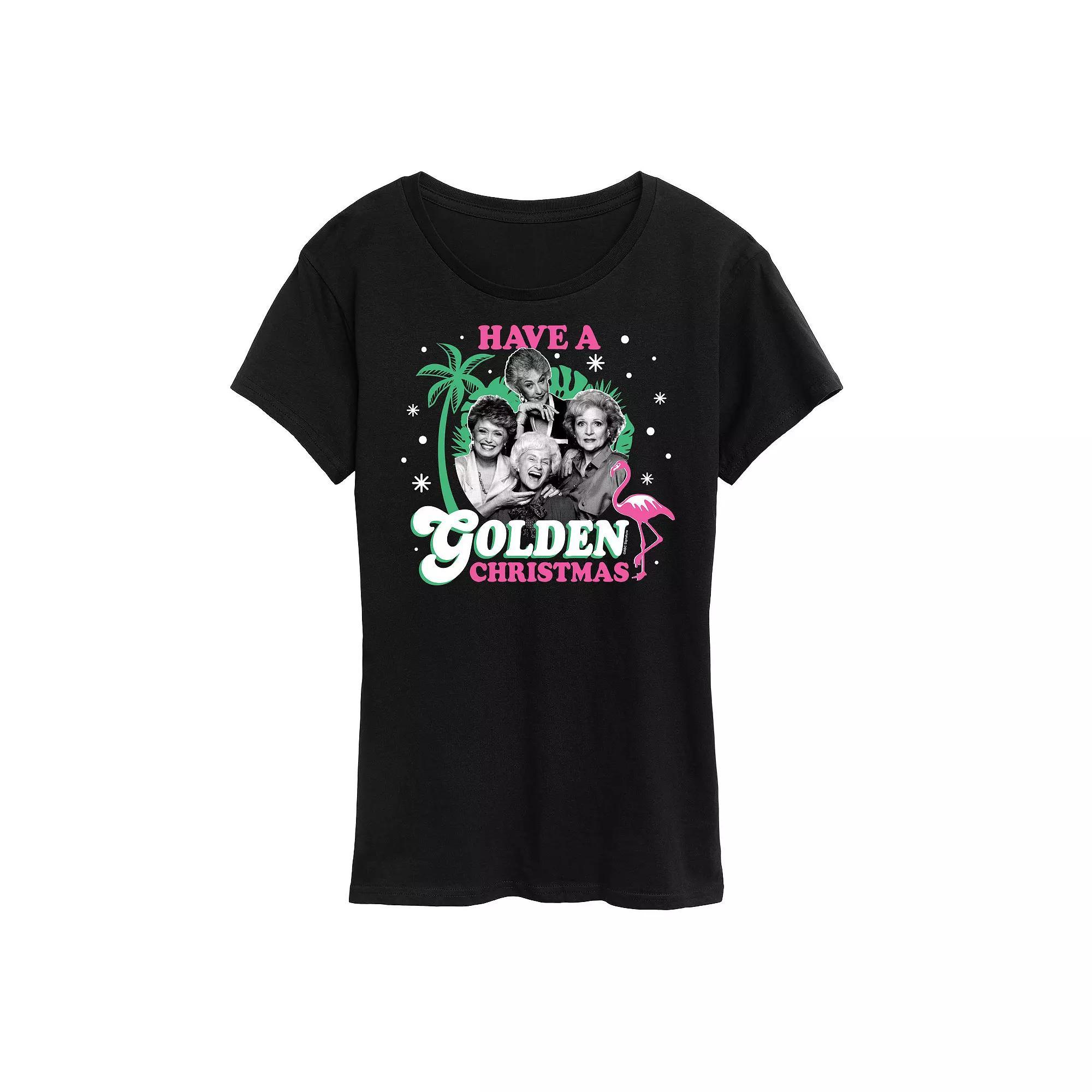 Women's Golden Girls Golden Christmas Graphic Tee, Girl's, Size: XL, Black Product Image