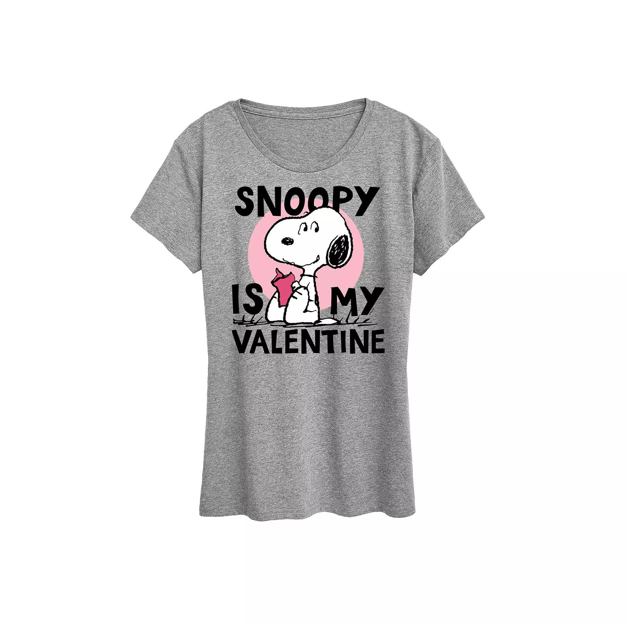 Womens Peanuts Snoopy Is My Valentine Graphic Tee Product Image