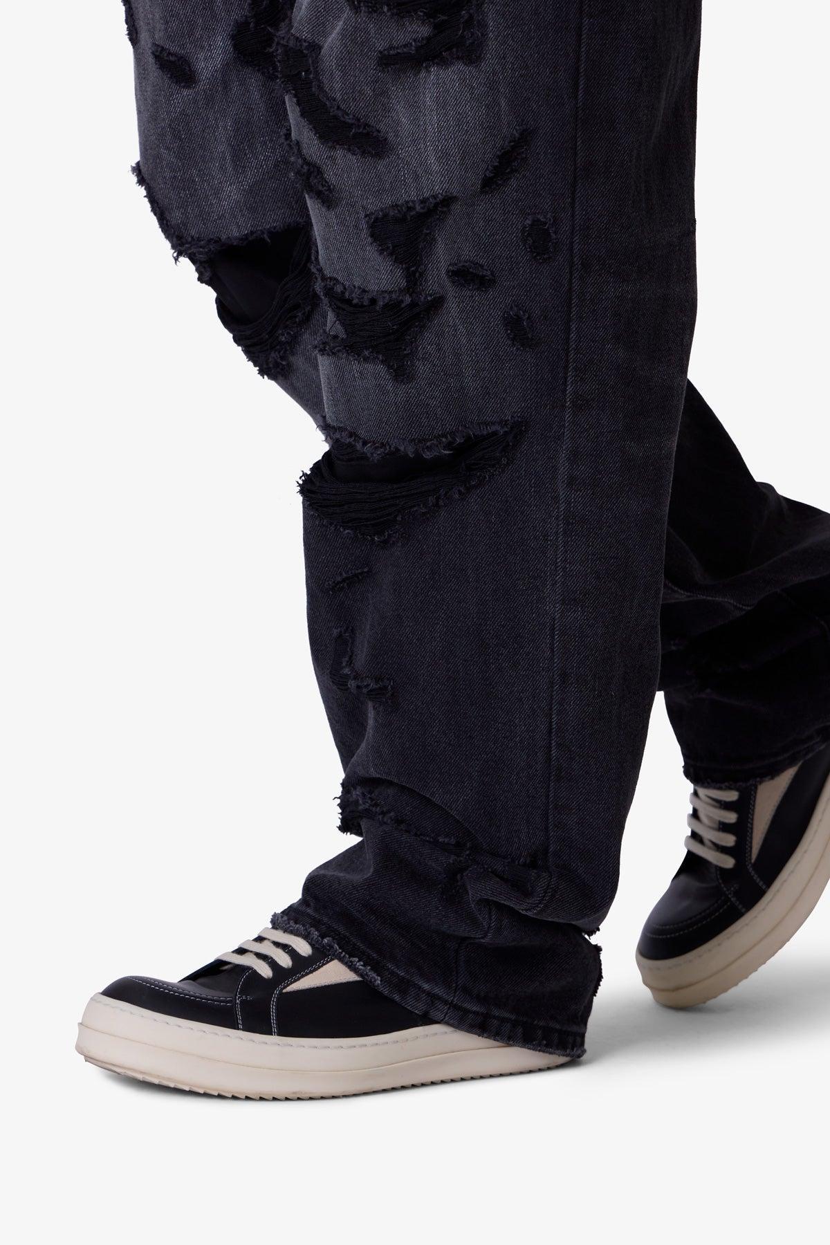 Ultra Baggy Thrashed Denim - Black Product Image