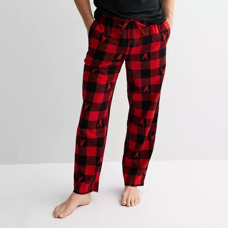 Men's Sonoma Goods For Life® Flannel Drawstring Pajama Pants, Size: Large, Red Buffalo Deer Product Image