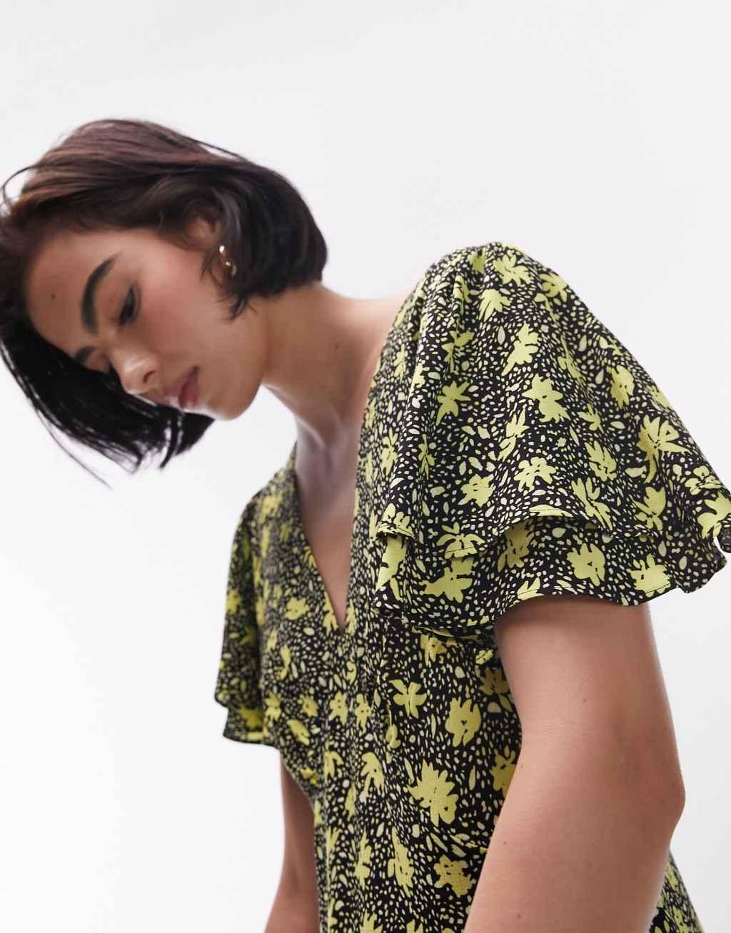 Topshop Bella tea dress with angel sleeve Product Image