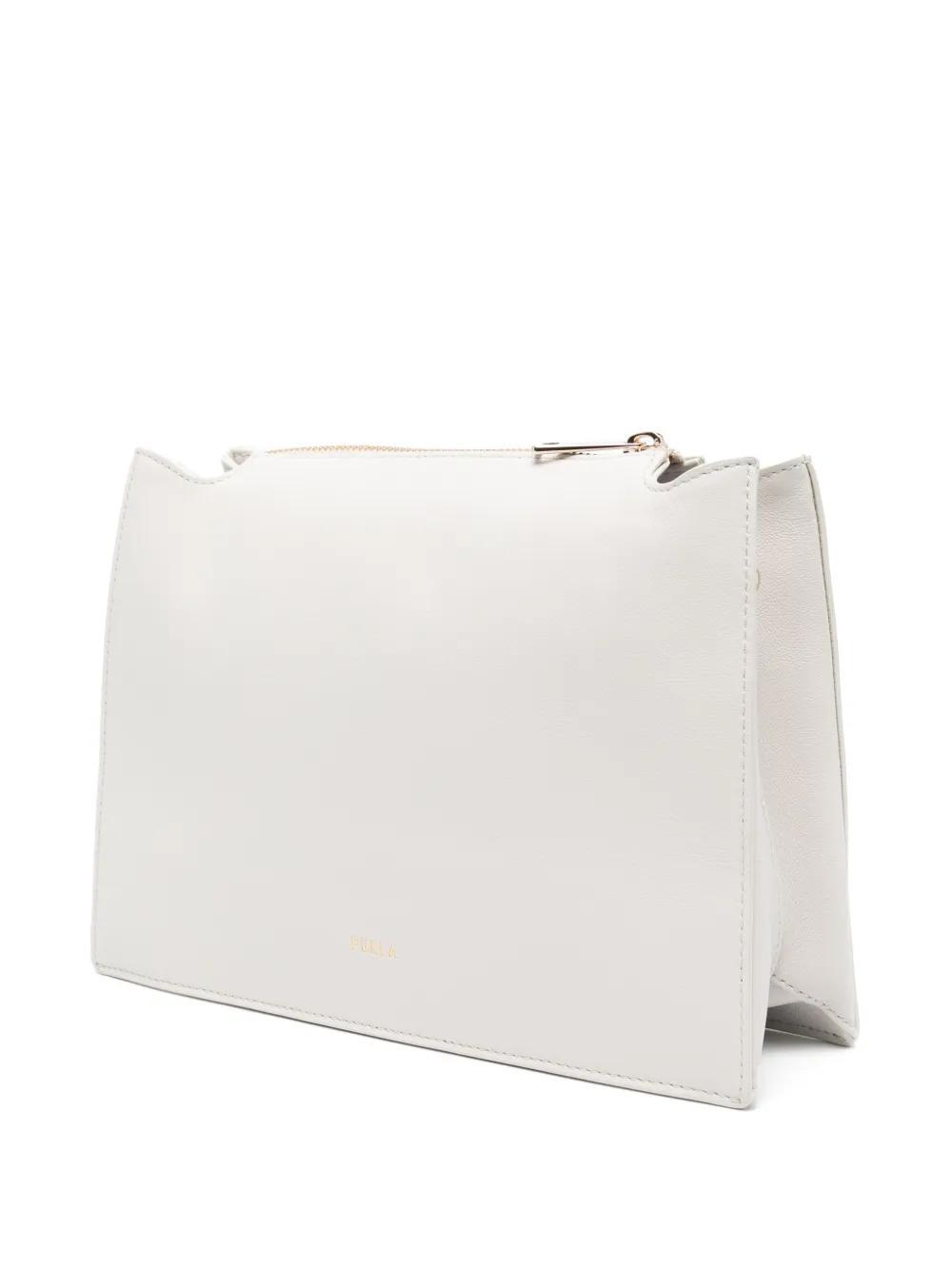 FURLA Nuvola Leather Shoulder Bag In White Product Image
