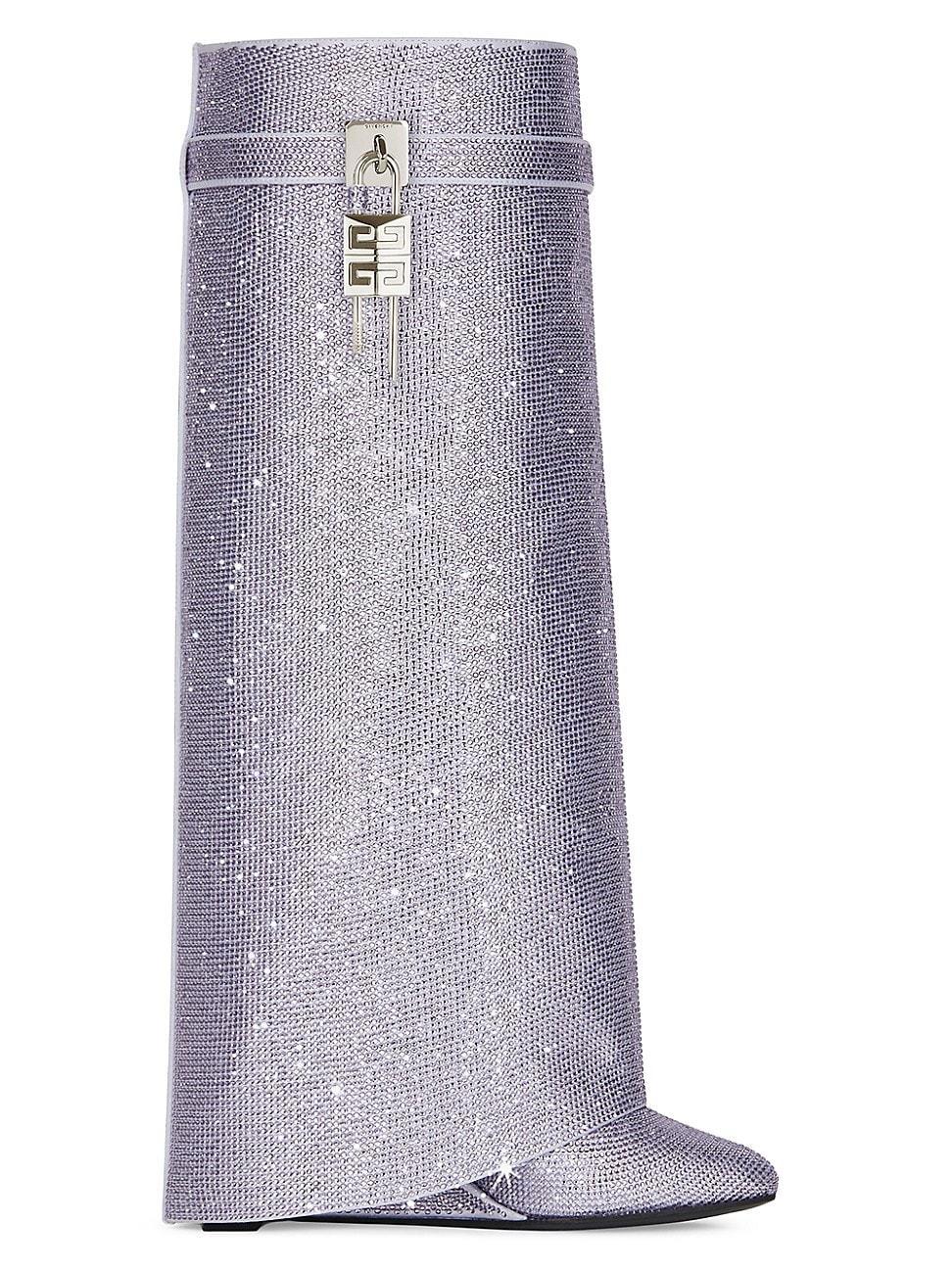 Womens Shark Lock Boots in Satin with Strass Product Image