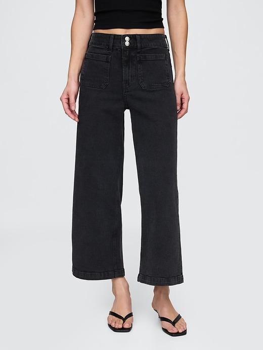 High Rise Stride Wide-Leg Ankle Jeans Product Image