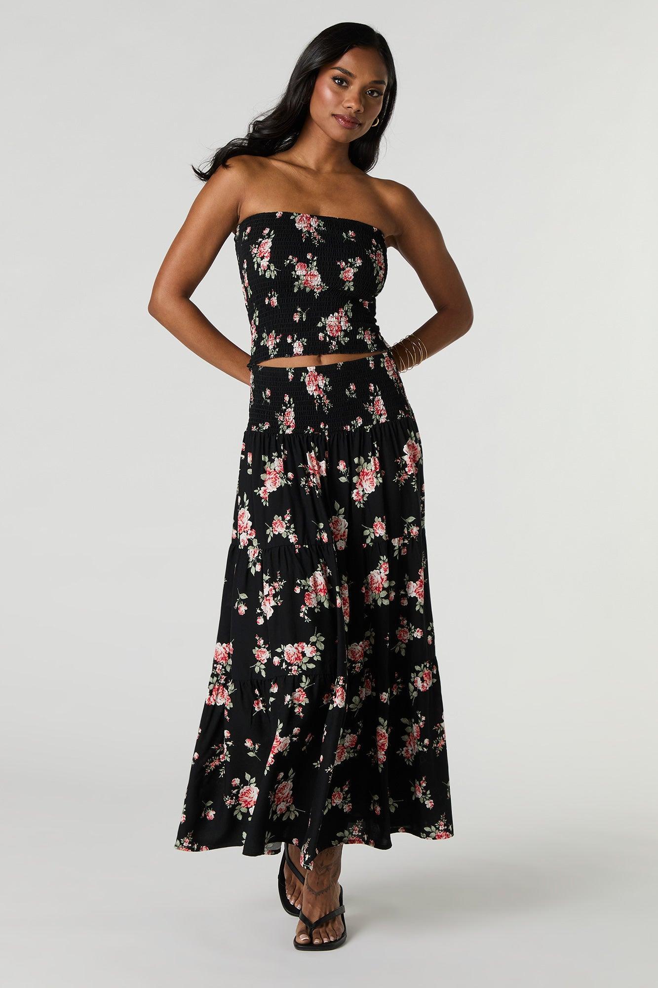 Floral Smocked Tube Top Female Product Image