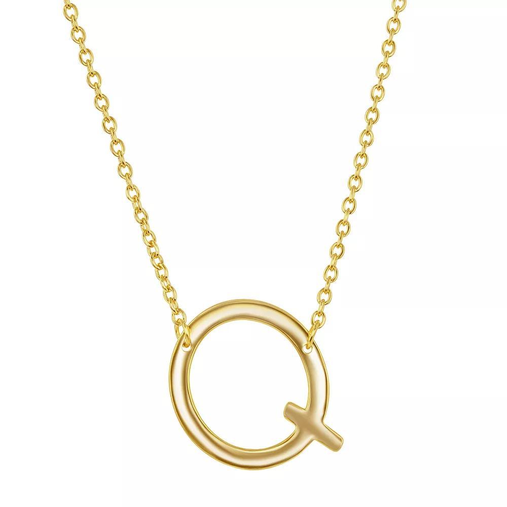 Sterling Silver Sideways Initial Necklace, Women's, Size: 16-18" ADJ, Gold Tone M Product Image