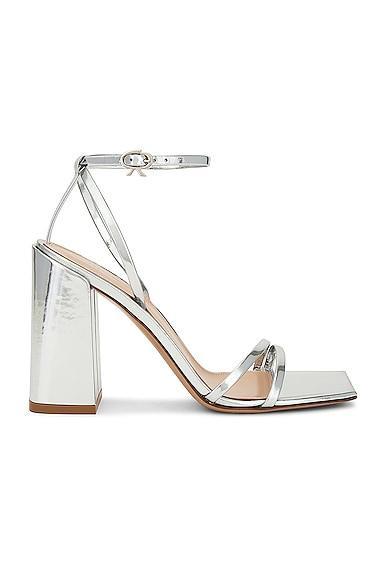 Gianvito Rossi Ankle Strap Sandal in Silver - Metallic Silver. Size 40 (also in ). Product Image