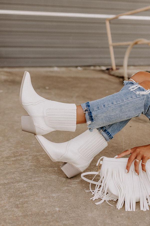The Banter Faux Leather Boot in White Product Image
