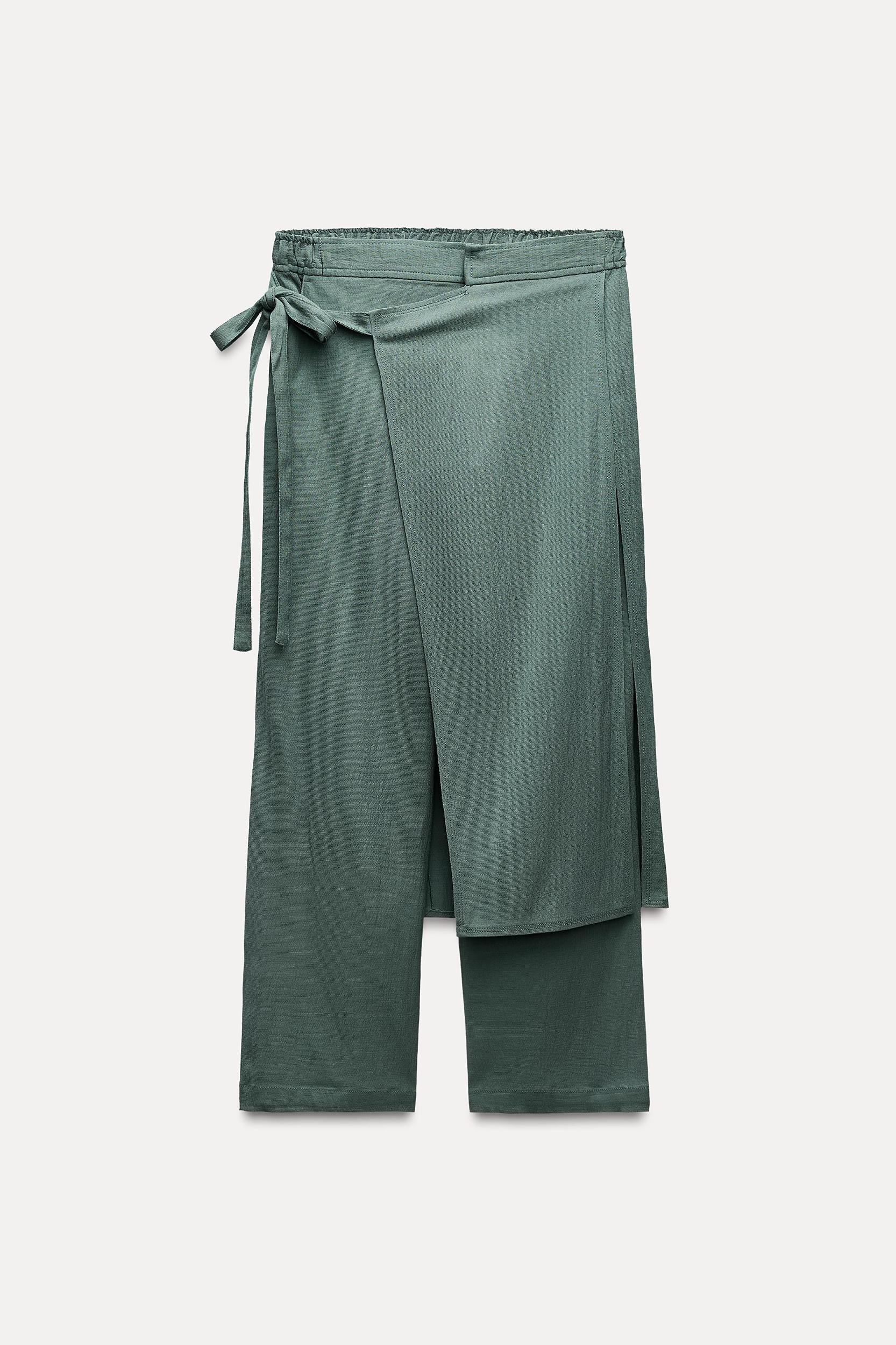WRAP FRONT STRAIGHT LEG PANTS ZW COLLECTION Product Image