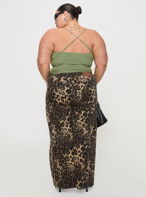 Pantar Low Rise Pants Leopard Curve Product Image