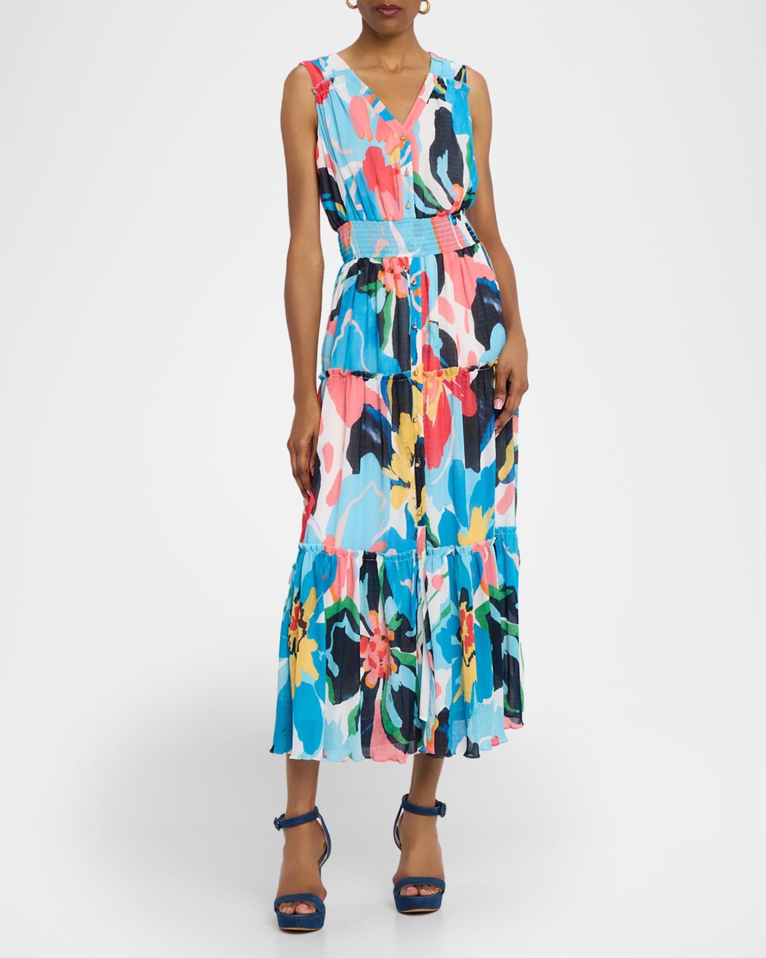 The Sable Tiered Floral-Print Midi Dress Product Image