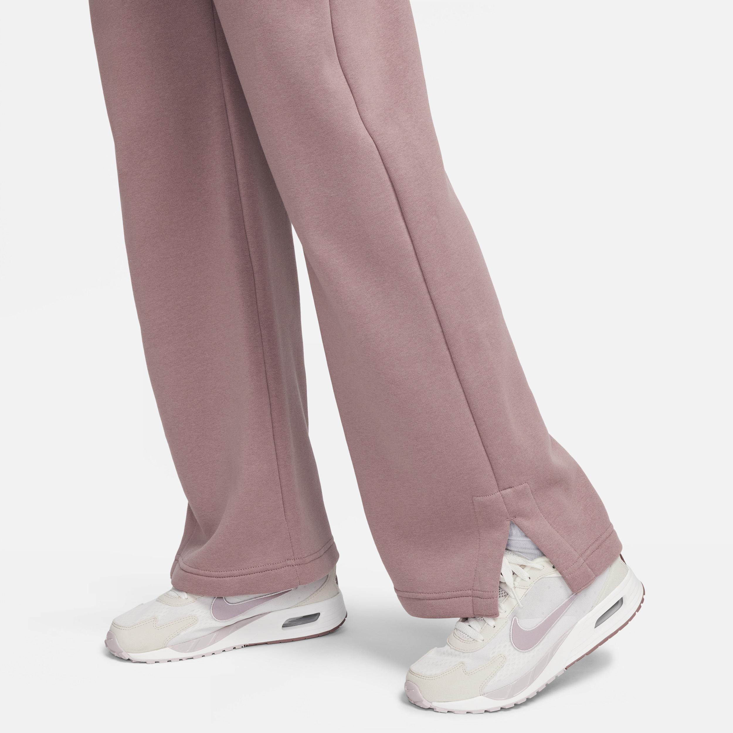 Nike Womens Phoenix High Rise Wide Pants - White/Pink Product Image