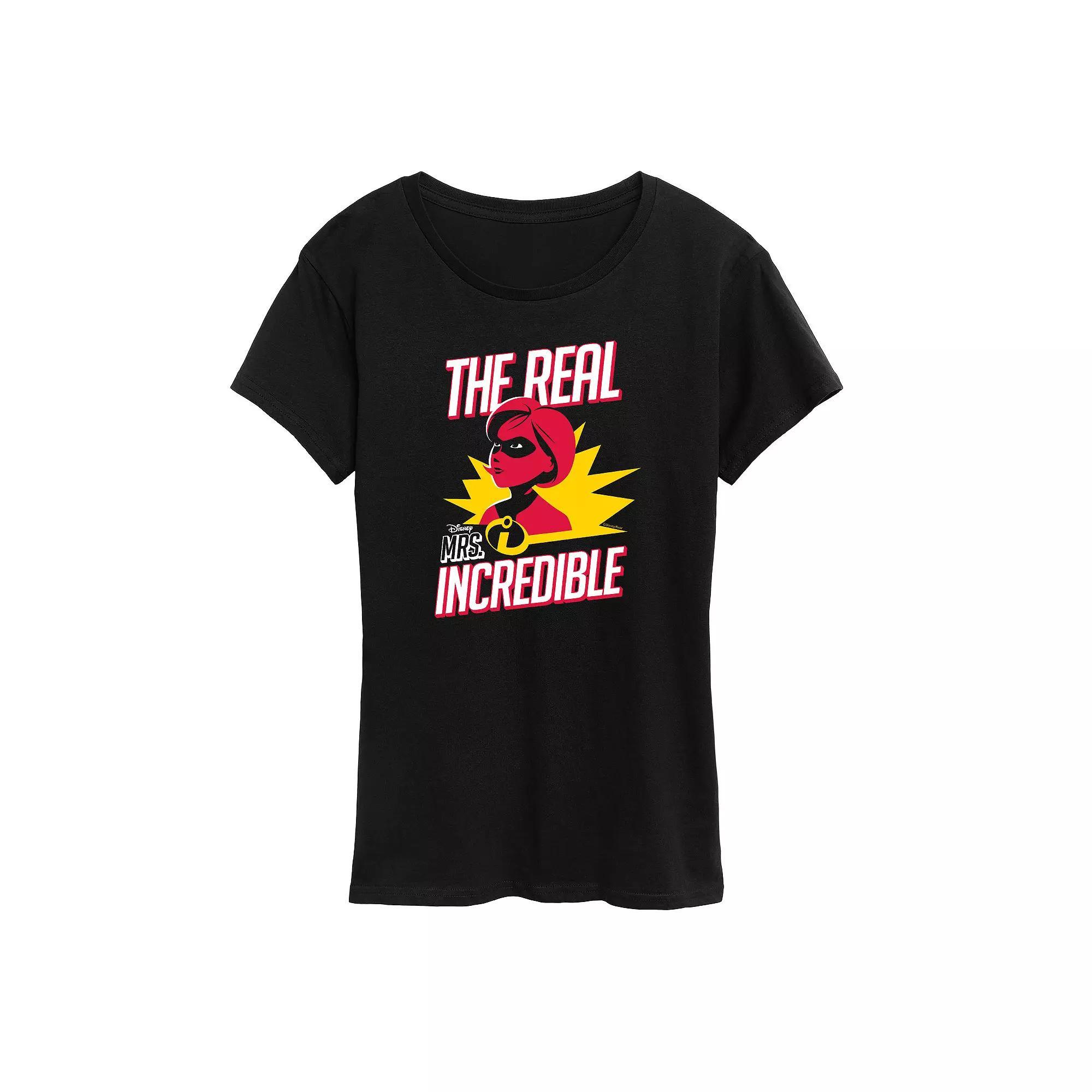 Disney / Pixars The Incredibles Womens Mrs. Incredible Graphic Tee Heather Grey Product Image