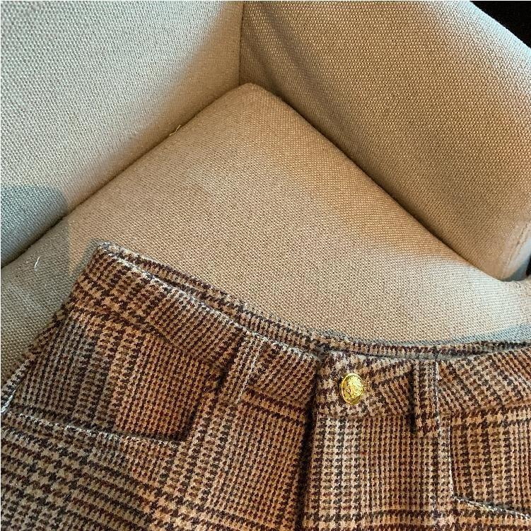 High Waist Plaid Shorts Product Image
