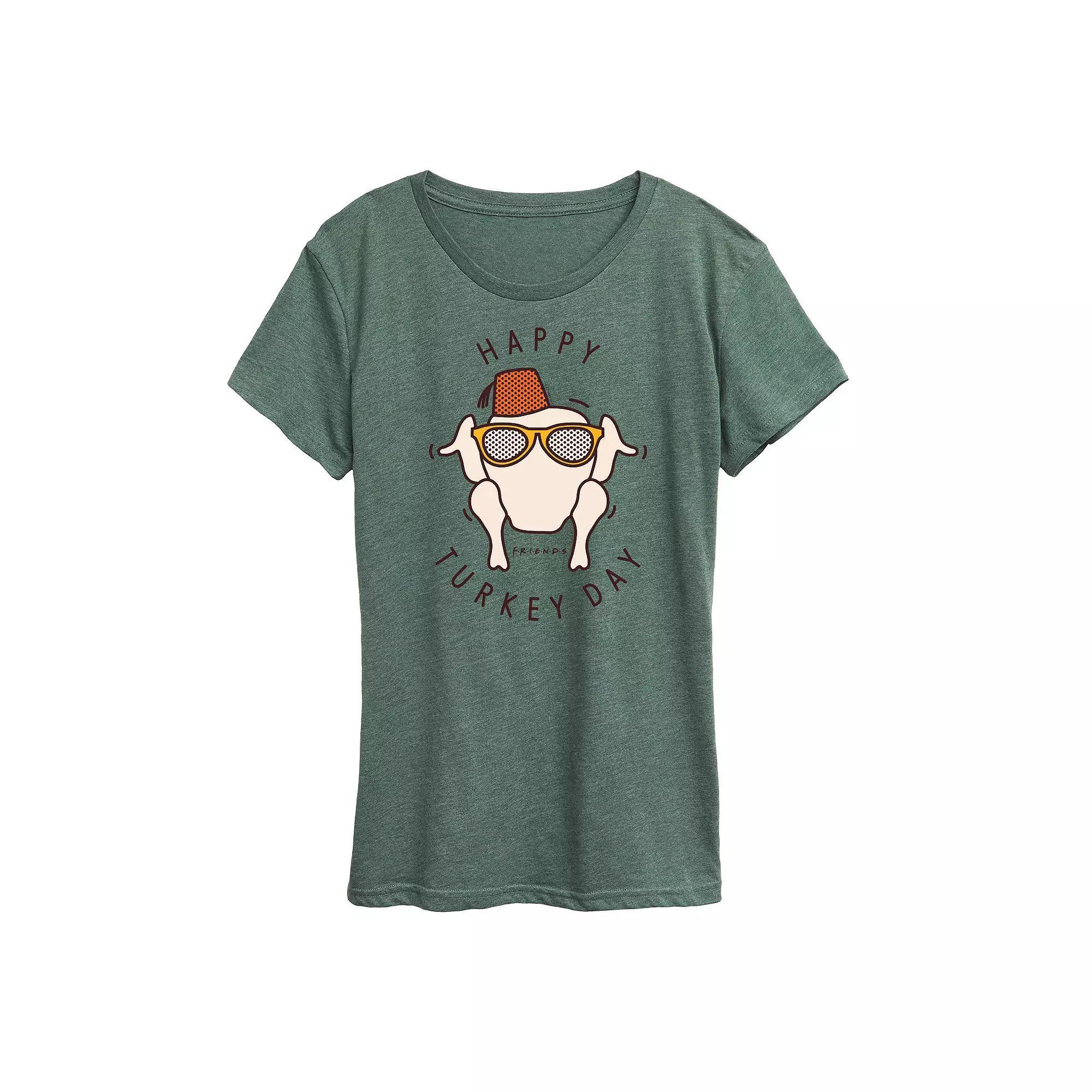 Women's Friends Happy Turkey Day Graphic Tee, Girl's, Size: Small, White Product Image