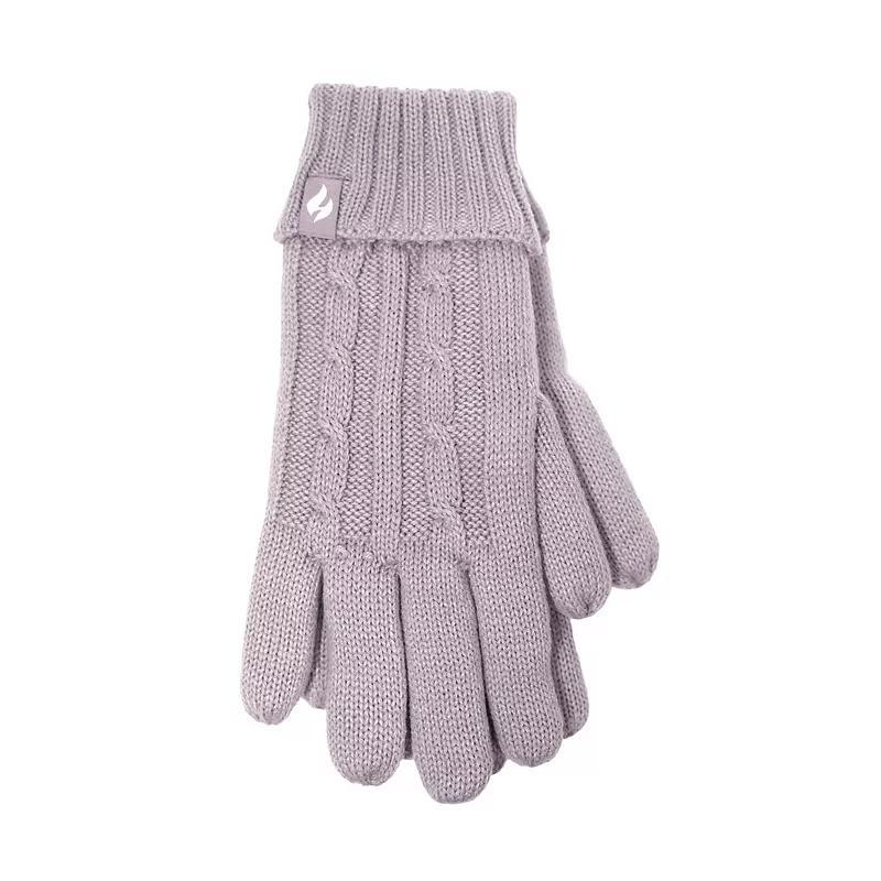 Women's Heat Holders Heatweaver Lined Cable Knit Gloves, Size: Small-Medium, Buttercream Product Image