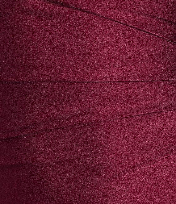 Honey and Rosie V-Neck Long Asymmetrical Hem Faux Wrap Dress Product Image