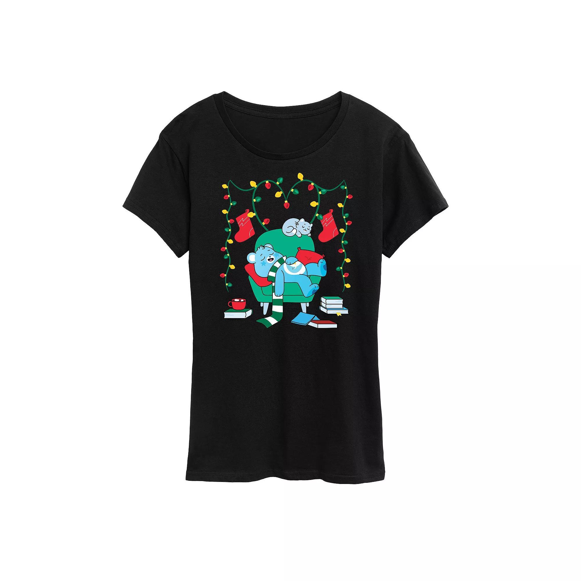 Womens Care Bears Cozy Christmas Graphic Tee, Girls Product Image