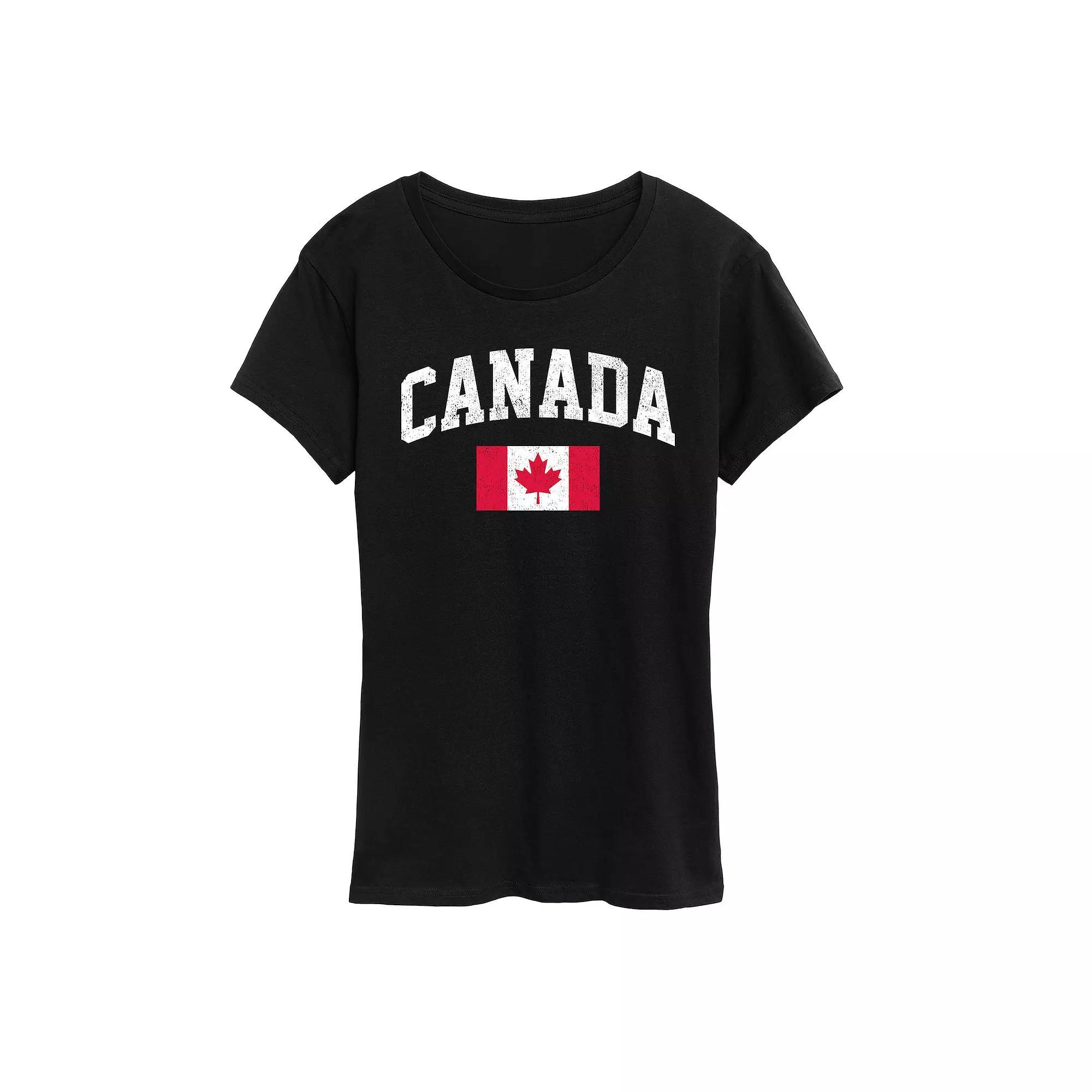 Women's Canada Flag Graphic Tee, Size: Small, Blue Product Image