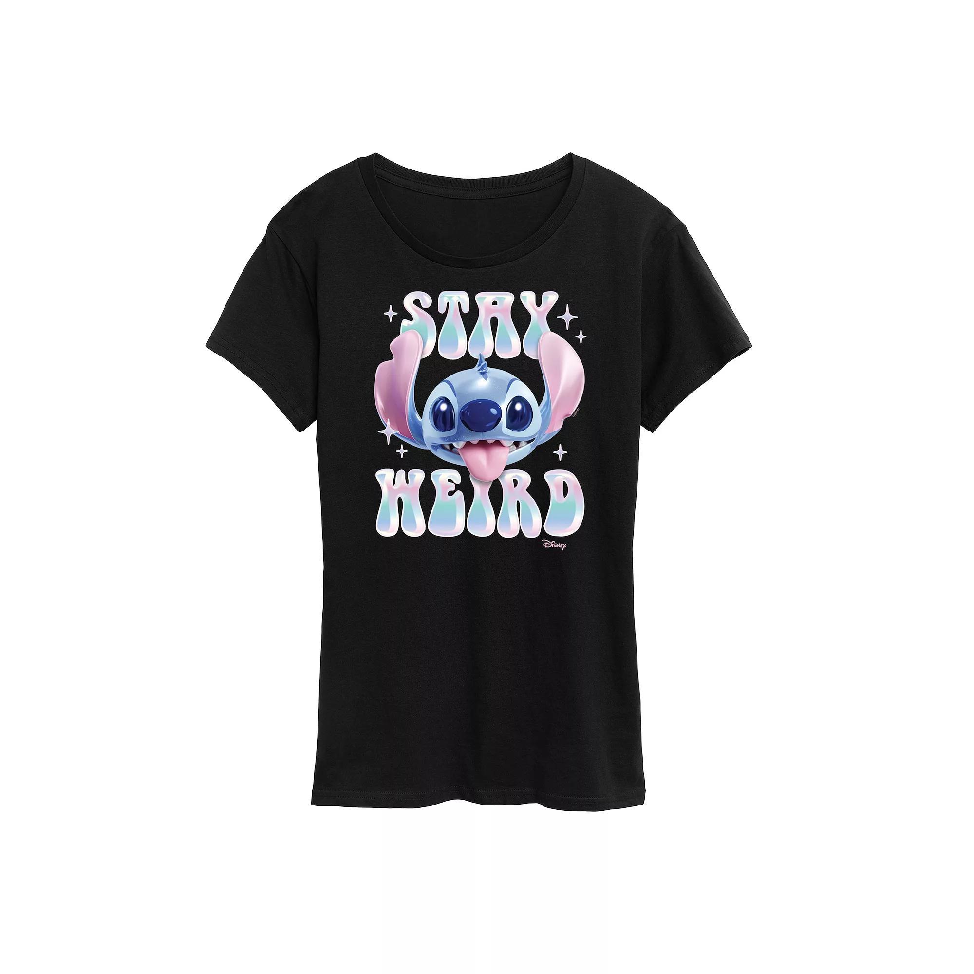 Disneys Lilo & Stitch Womens Stay Weird Graphic Tee Product Image