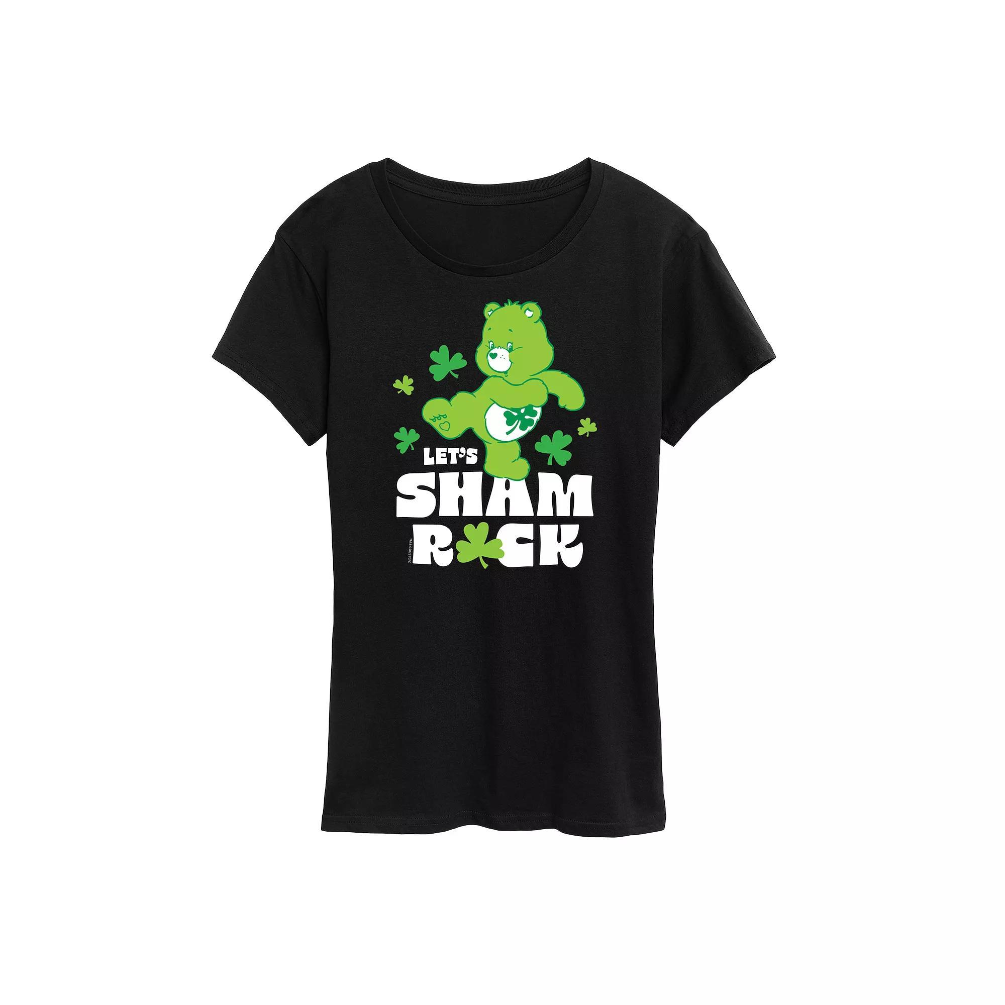 Womens Care Bears Lets Sham Rock Graphic Tee Heather Grey Product Image