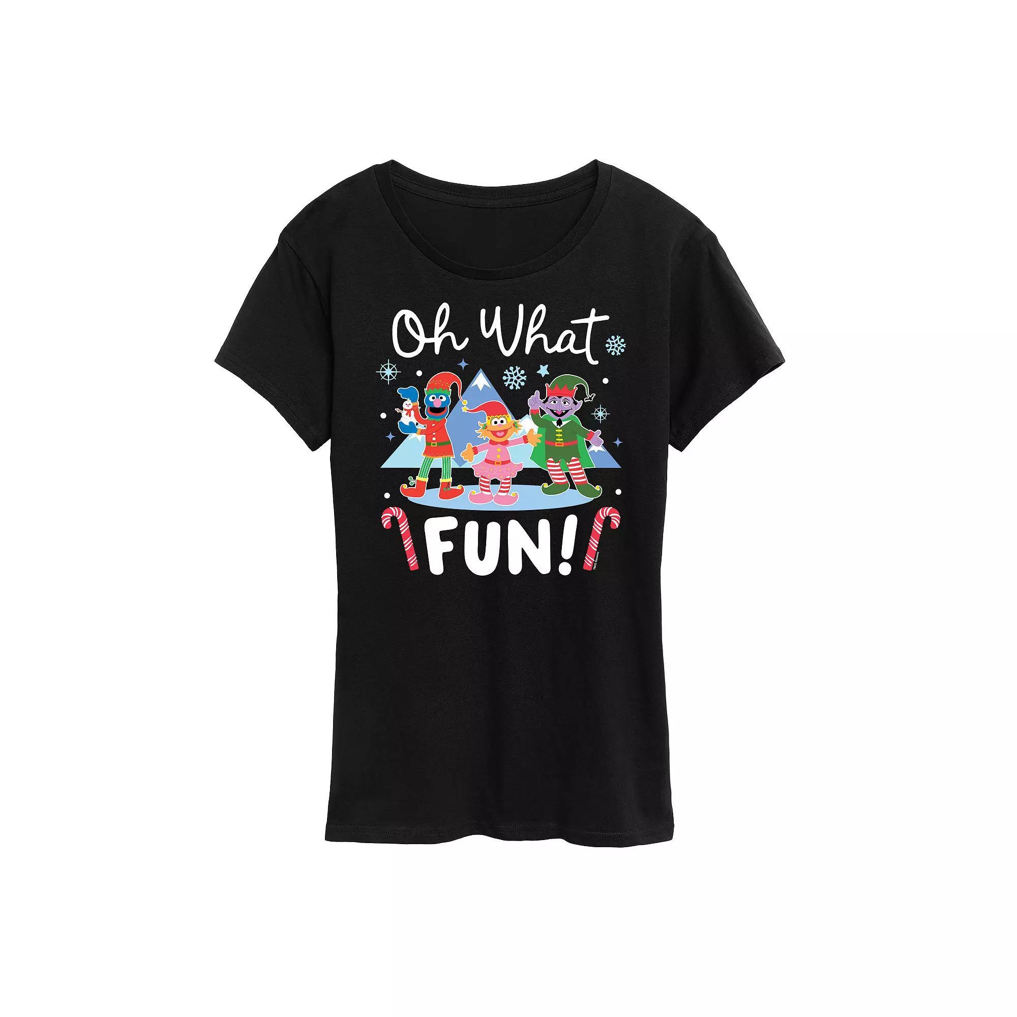 Womens Sesame Street Oh What Fun Graphic Tee, Girls Product Image