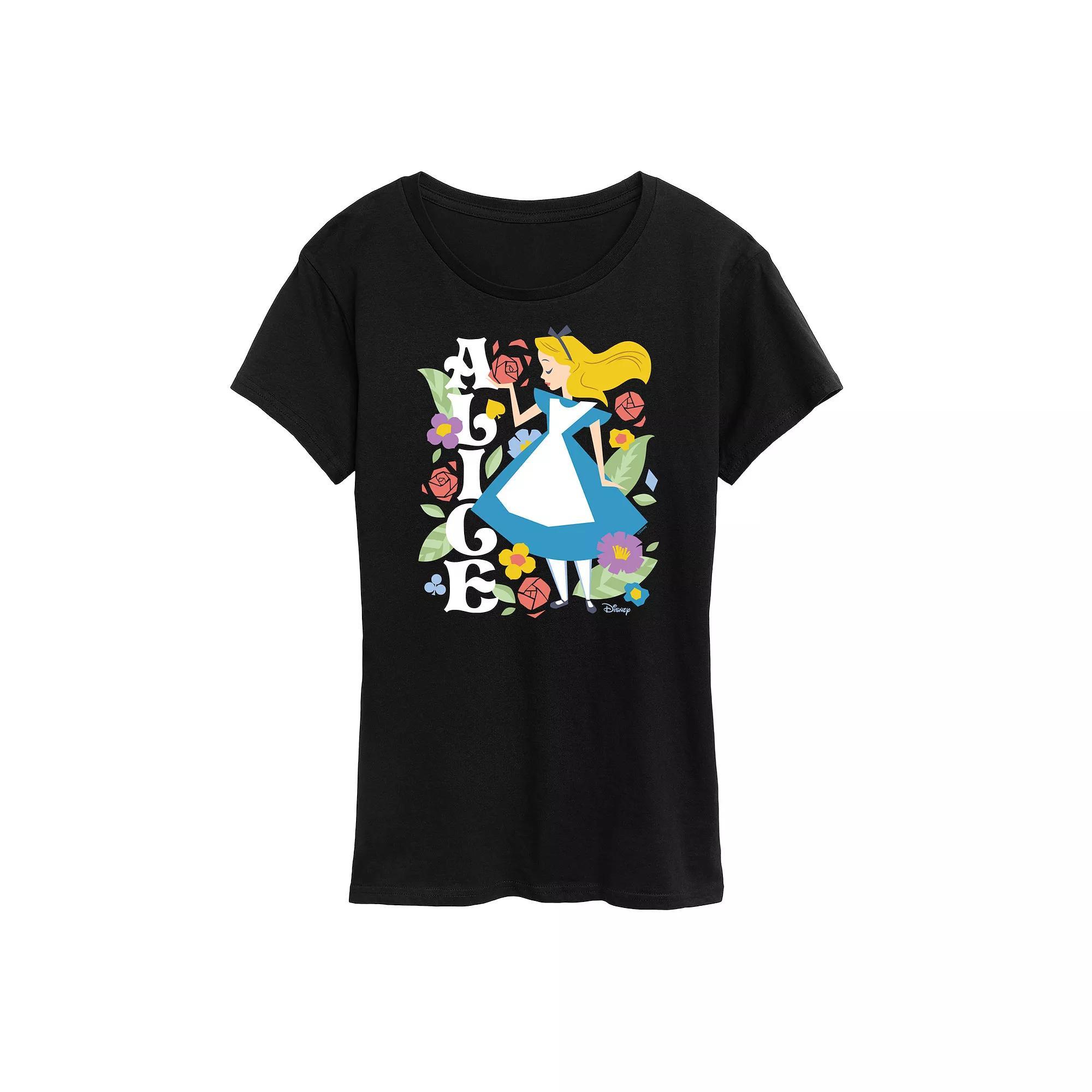 Disneys Alice in Wonderland Womens Botanical Graphic Tee Product Image