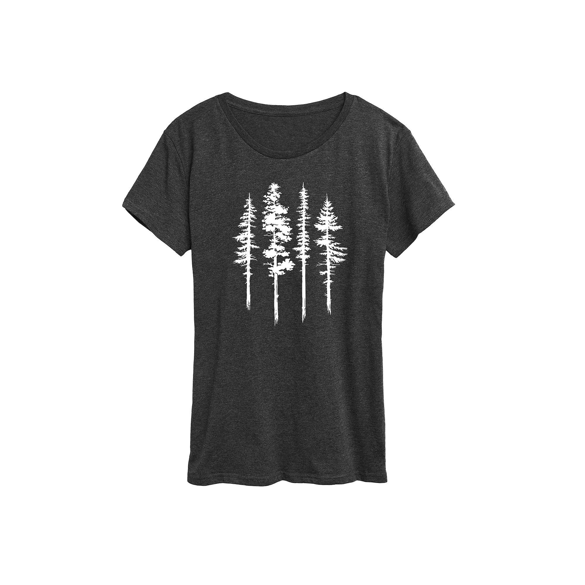 Womens Abstract Trees Graphic Tee, Girls Product Image