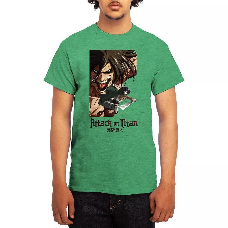 Men's Attack on Titan Eren & Mikasa Tee, Boy's, Size: Medium, Lt Blue Product Image