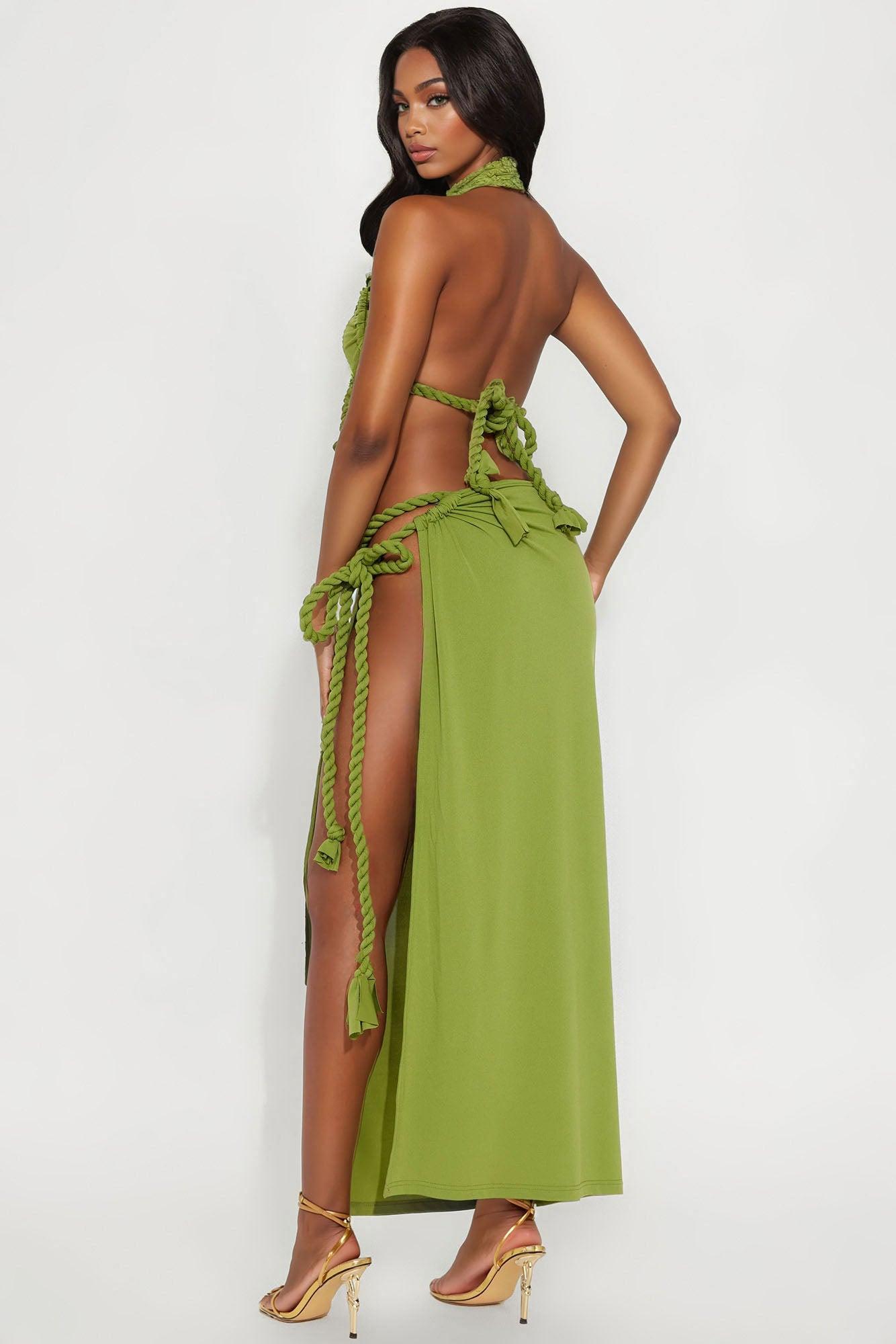 Knot In Paradise Backless Skirt Set - Green Product Image