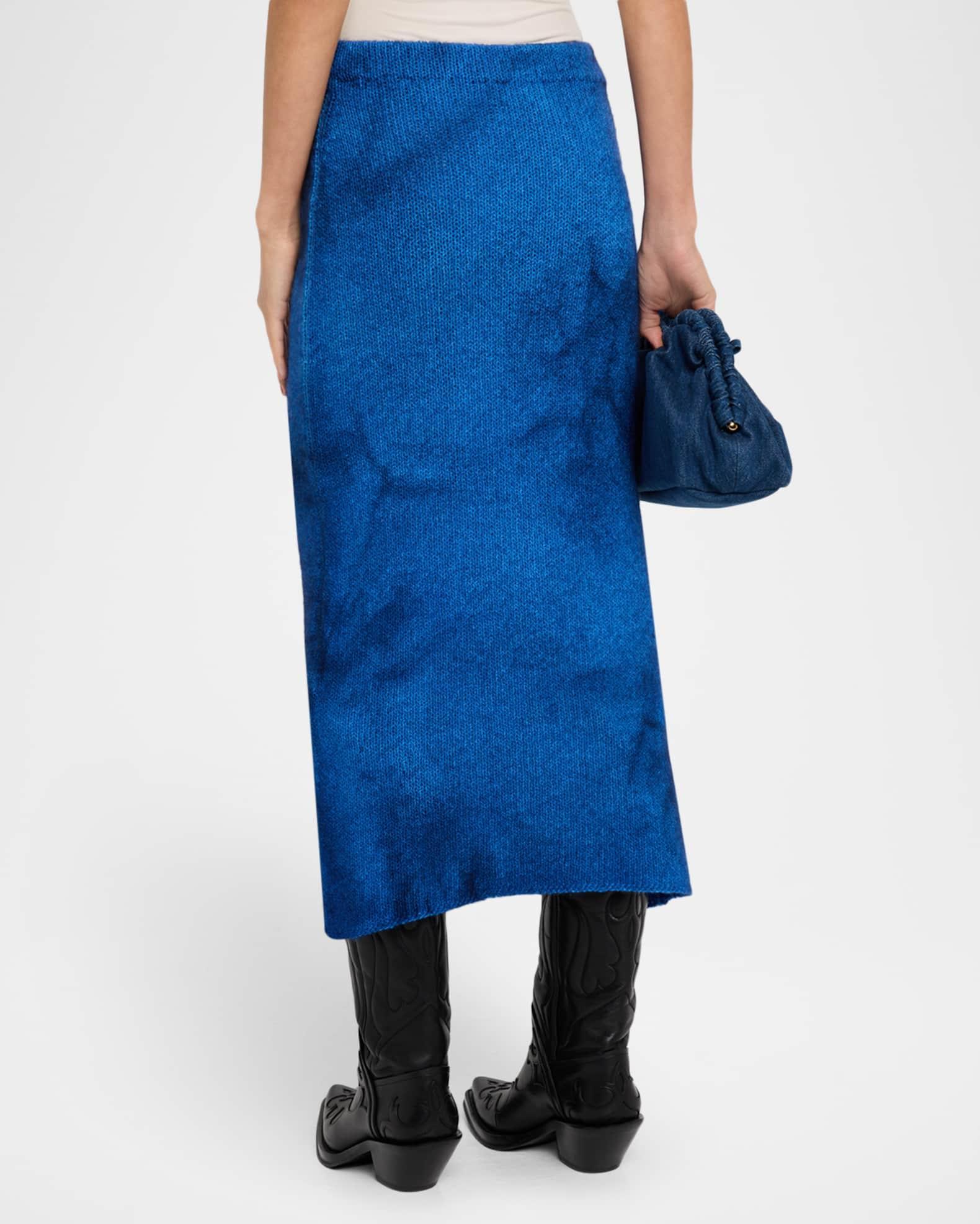 Dorcas Tie-Dye Cashmere Knit Midi Skirt Product Image