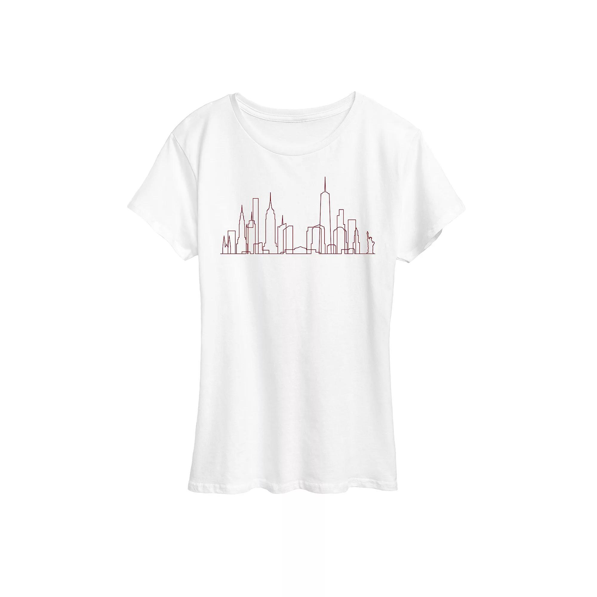 Womens NYC Skyline Line Art Graphic Tee Product Image
