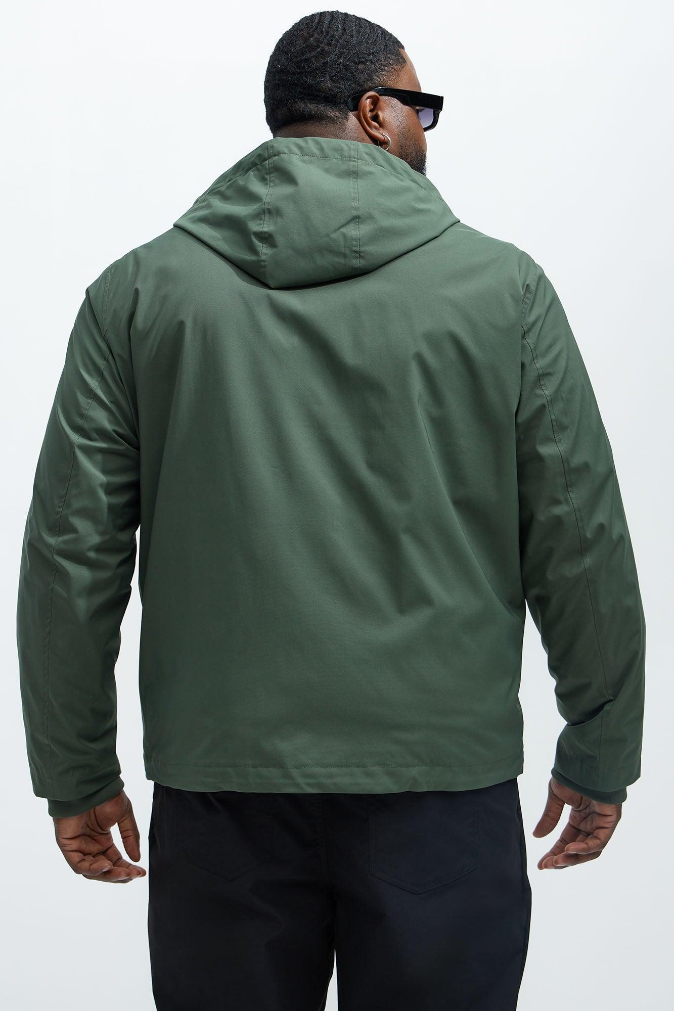 Never Worried Hooded Tech Jacket - Green Product Image