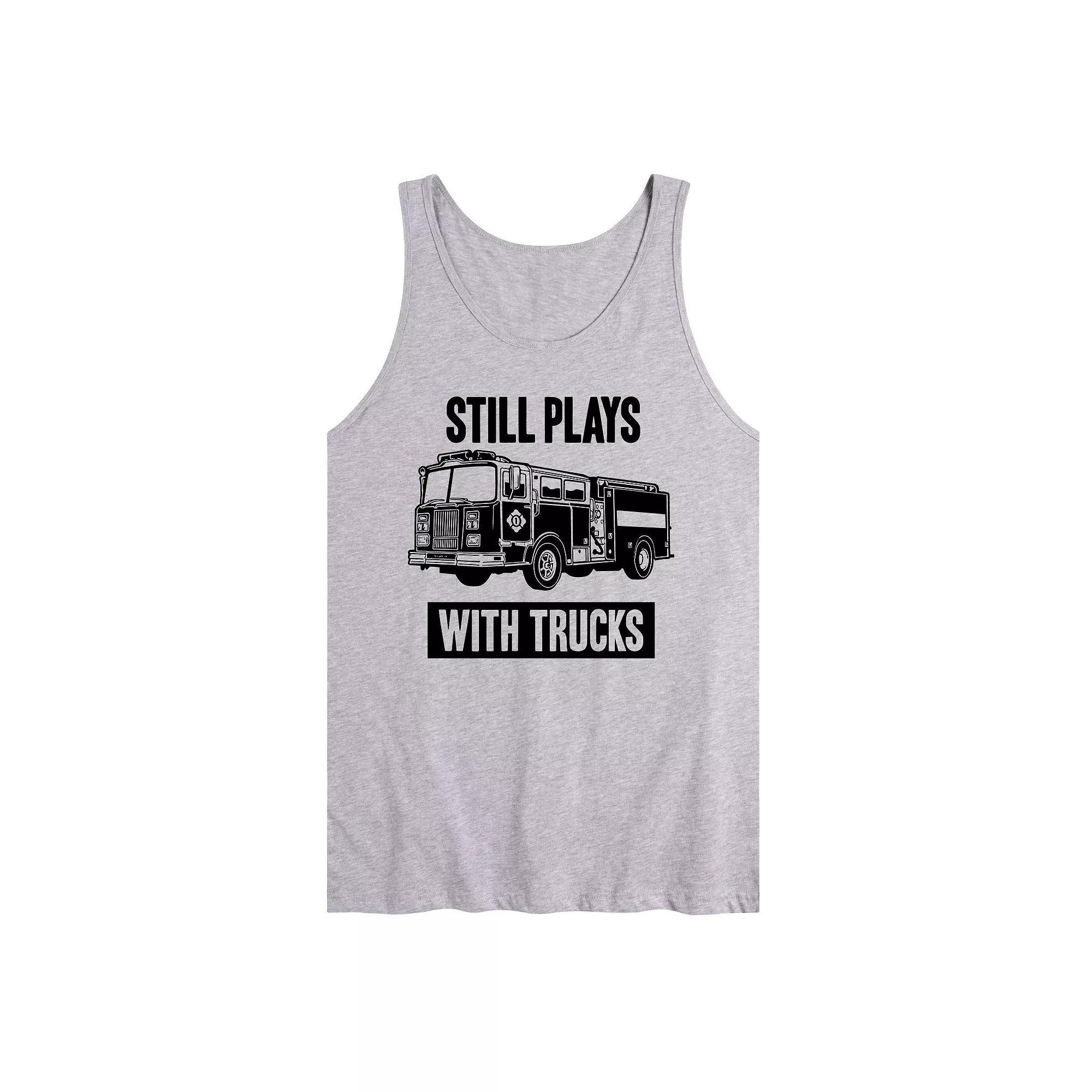 Mens Still Plays With Trucks Fire Tank Top Product Image