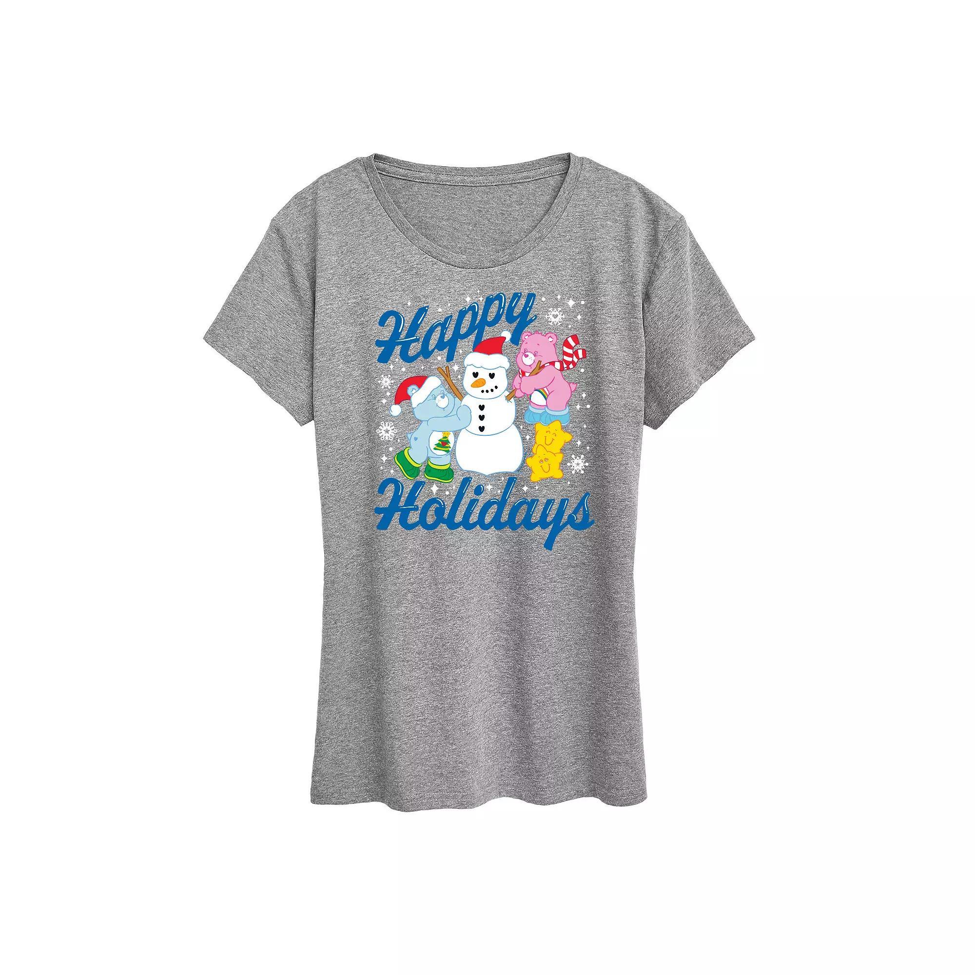 Womens Care Bears Happy Holidays Graphic Tee, Girls Grey Gray Product Image