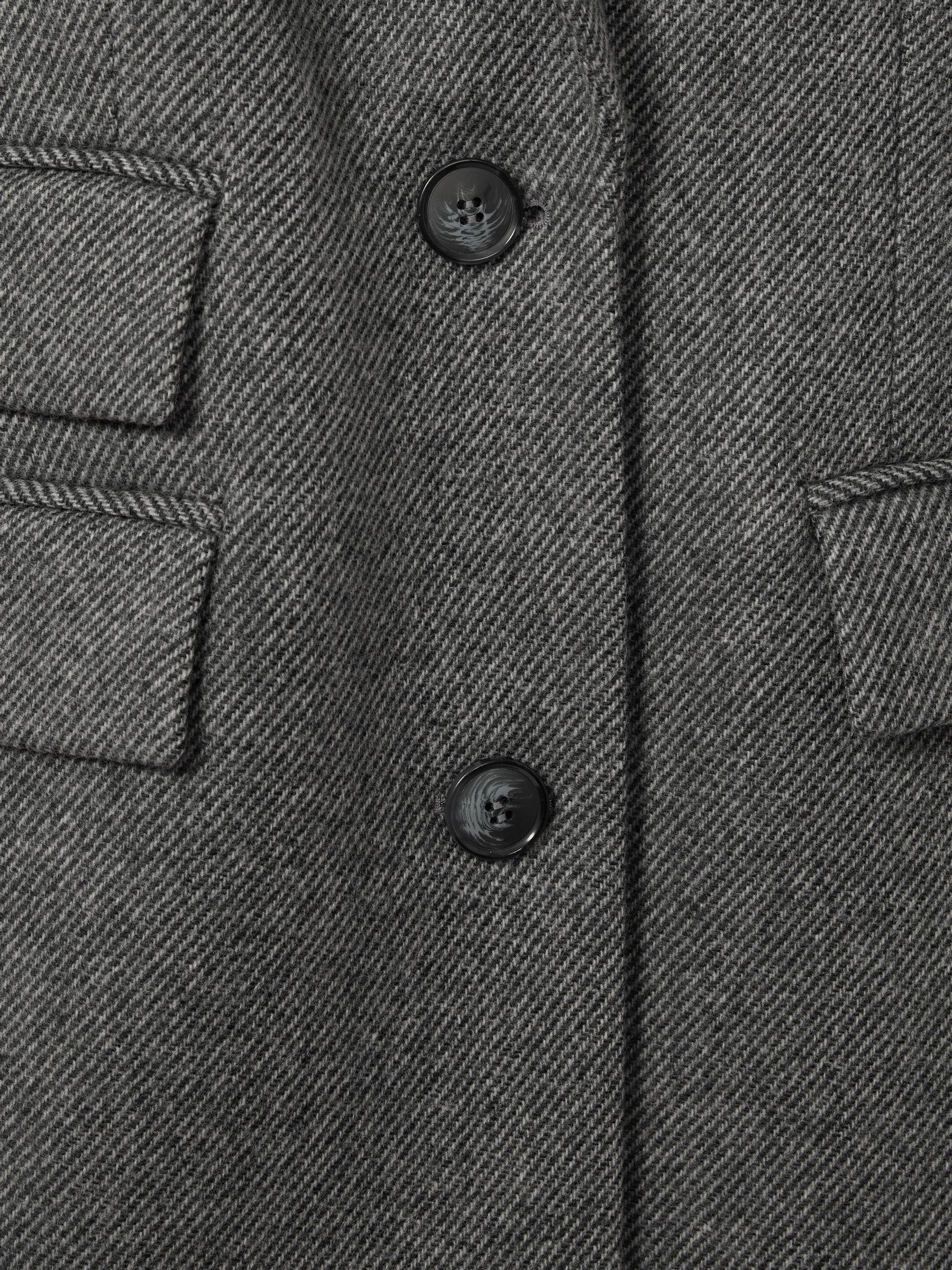 Petite Wool-Blend Longline Coat in Grey Product Image