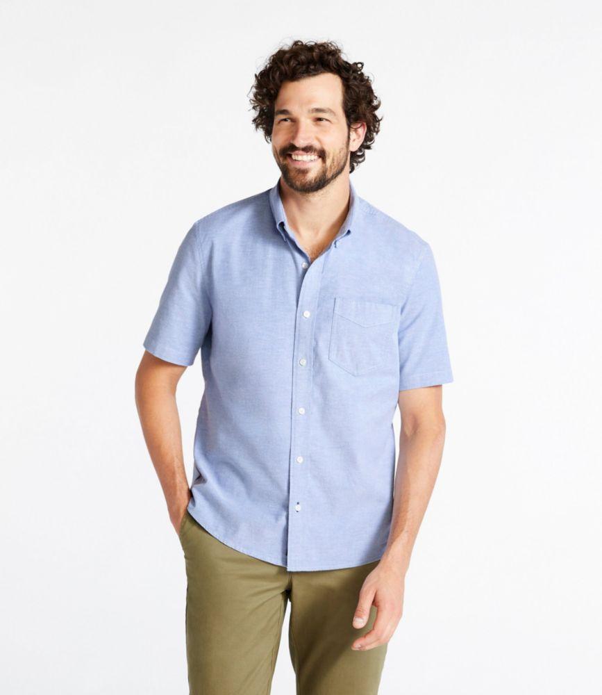 
                            Men's Comfort Stretch® Oxford Shirt, Slightly Fitted Untucked Fit, Short-Sleeve
                         Product Image